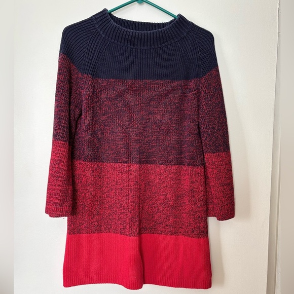 🎉4/30$🎉 Tommy Hilfiger Colorblock Knit Sweater – Medium 🔵 - Picture 1 of 5